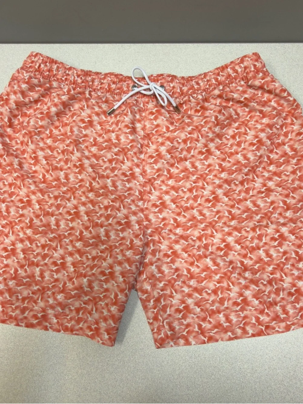 Cremieux Swim Trunks Orange Seagull Print‎ Men’s Size XL